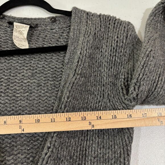 Louis Feraud Wool Cardigan Gray Chunky Knit Women 4 Academia Old Money Cabincore - Picture 7 of 11